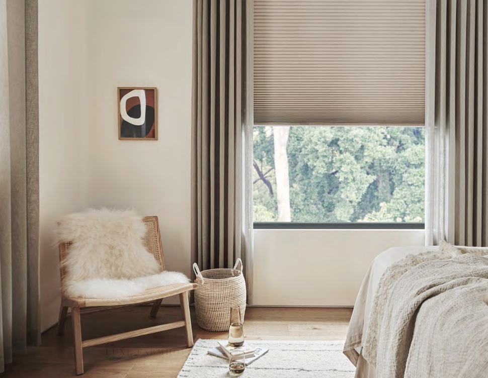 Honeycomb cellular blinds for a Plettenberg Bay coastal bedroom, Custom Blinds Shutters & Awnings