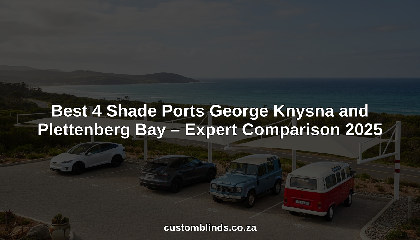 Shadeport installation protecting vehicles at a coastal Garden Route property, Custom Blinds Shutters & Awnings
