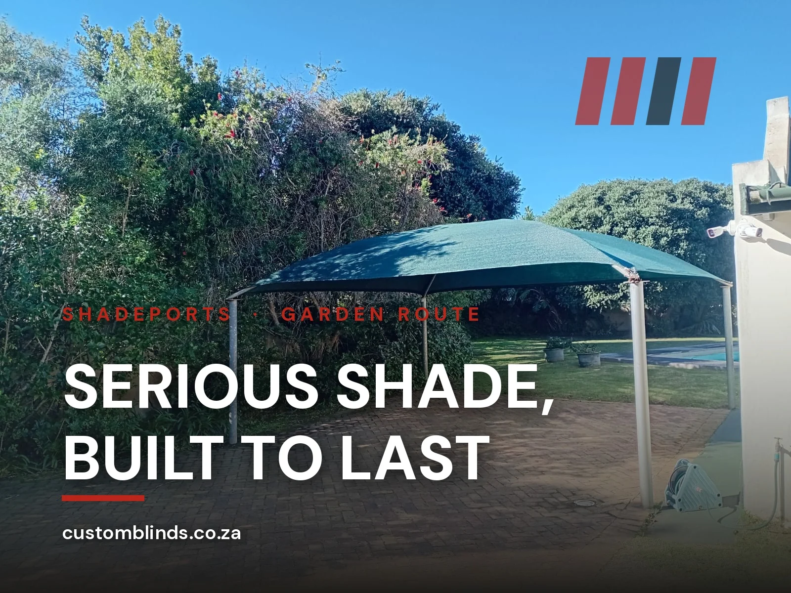 Shadeports Garden Route serious shade by Custom Blinds Shutters & Awnings, Wilderness, Garden Route, South Africa