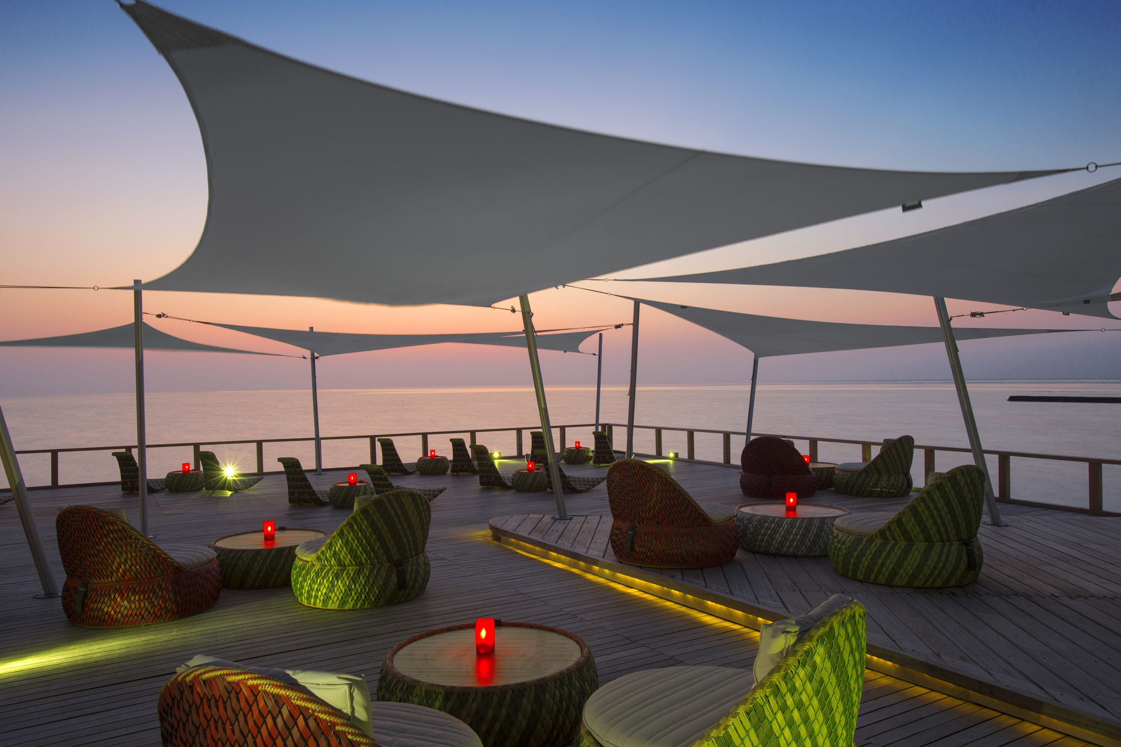 Shade sails example installed outdoors