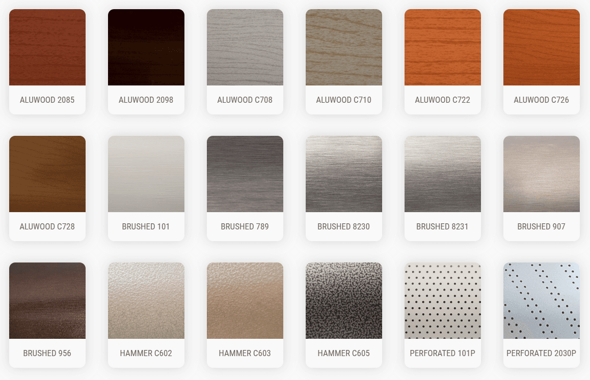 Aluwood, Brushed And Perforated Venetian Aluwood, Brushed And Perforated Venetian