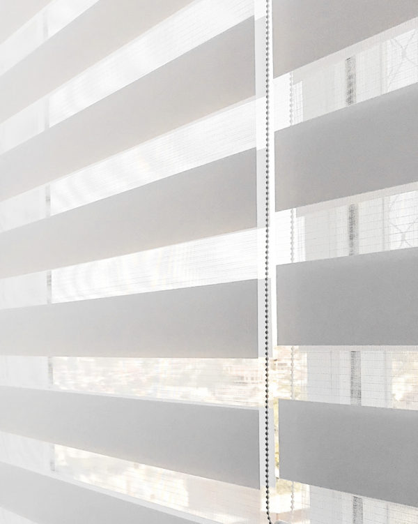 White double roller zebra blinds