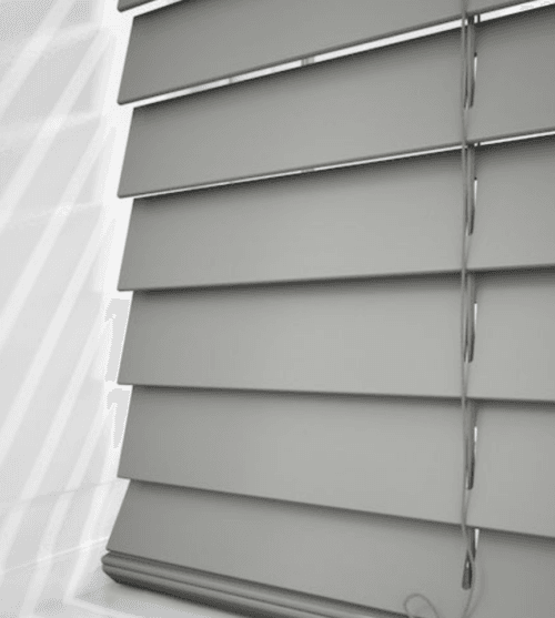 Time less Cloud Plaswood Plaswood Venetian 50 mm Blind in Timelees Cloud