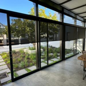 Sheer Roller Blinds In Black installed in Knysna