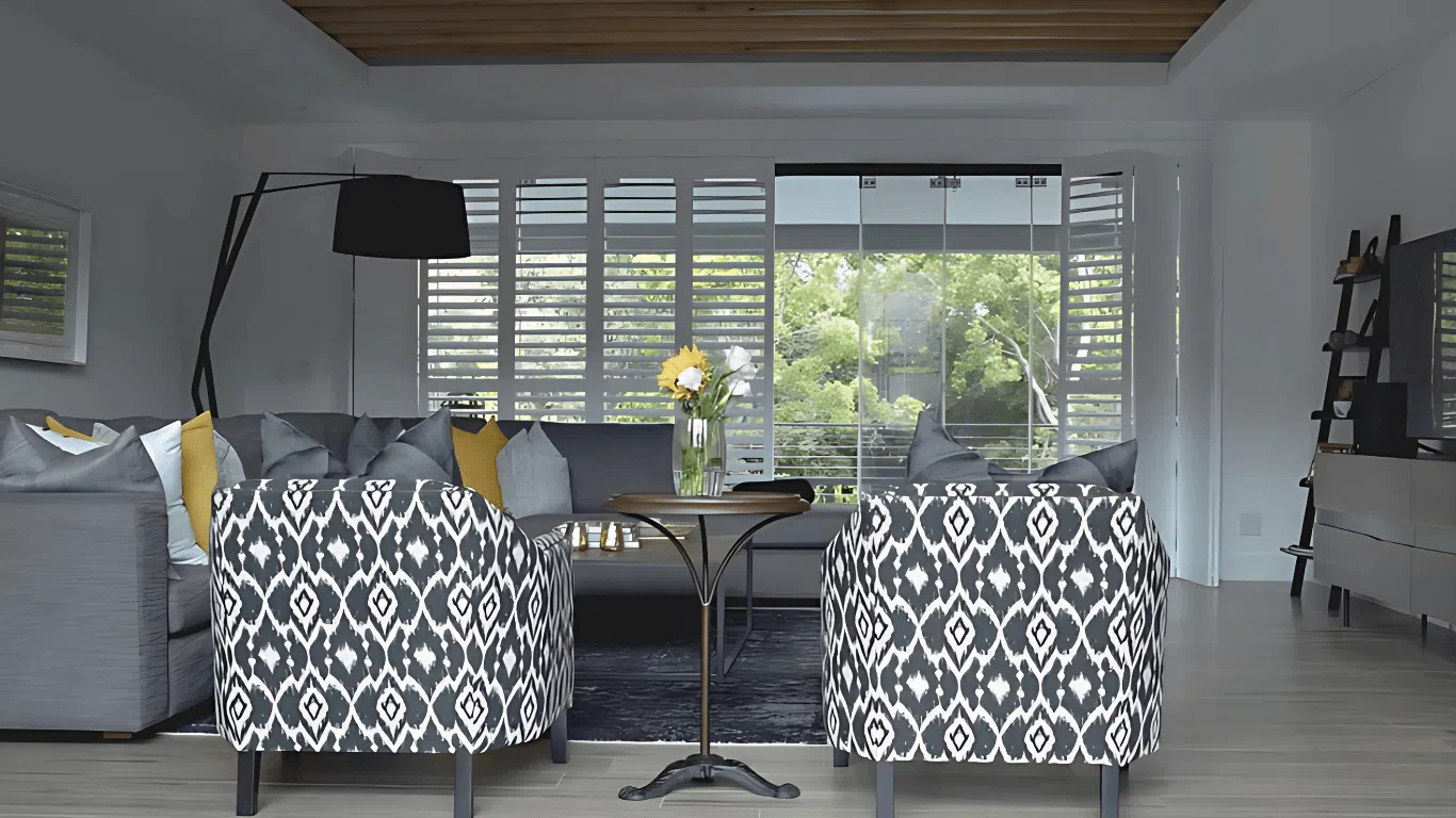 Ikat chairs and Shutters Ikat chairs and Shutters