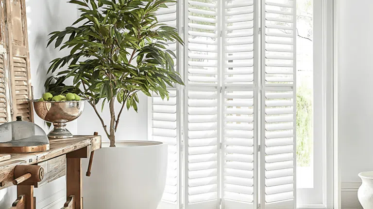 White PVC shutters fitted in a South African Airbnb holiday home by Custom Blinds