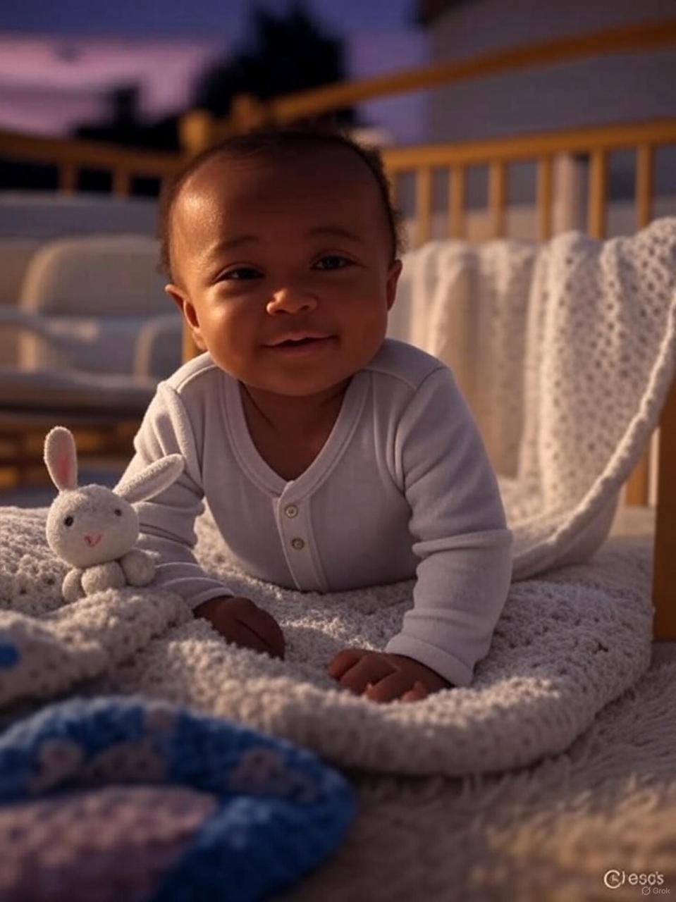 Calm nursery with blockout blind for nap time