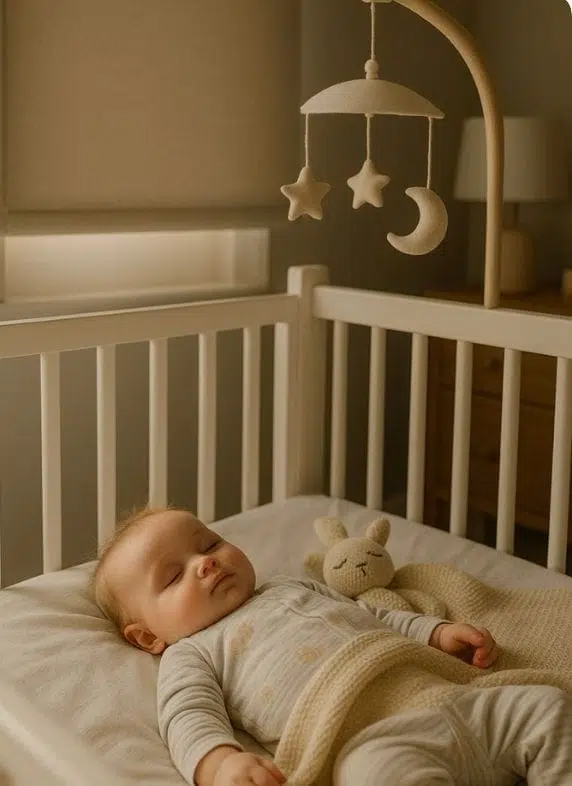 Peaceful child's bedroom with automated blockout blinds