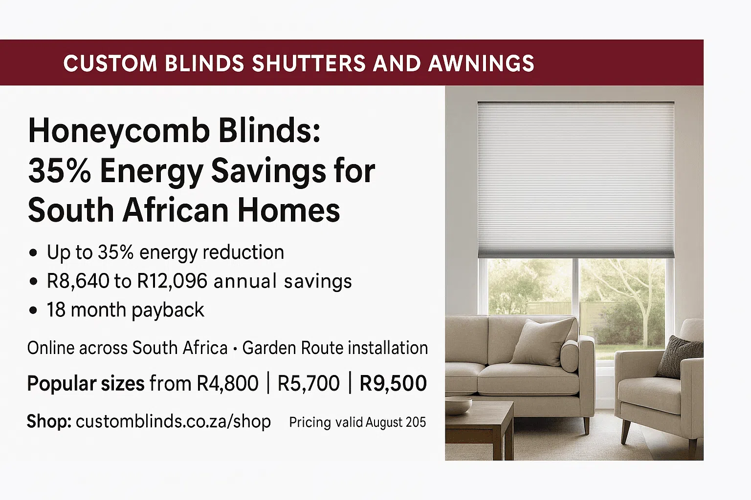 Honeycomb Blinds Energy Saving South Africa