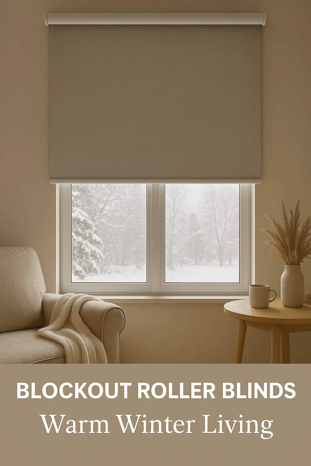 blockout roller blinds by Custom Blinds add winter comfort