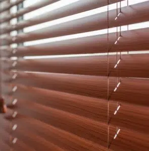 Aluwood mahogany blinds by Custom Blinds