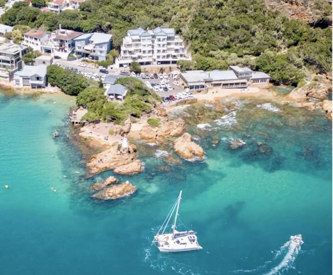 Aerial view of the Knysna Heads and lagoon, the area served by Custom Blinds