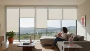 modern motorized blinds living room