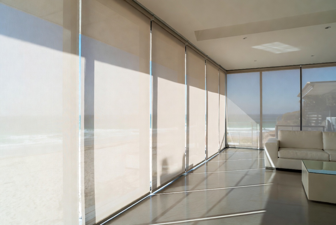 Shademaster indoor roller blinds in a George beachfront home