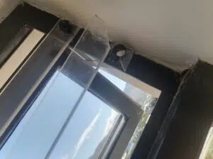 Standard baboon bars bent and damaged by baboons on the Garden Route showing why SS316 security screens are needed