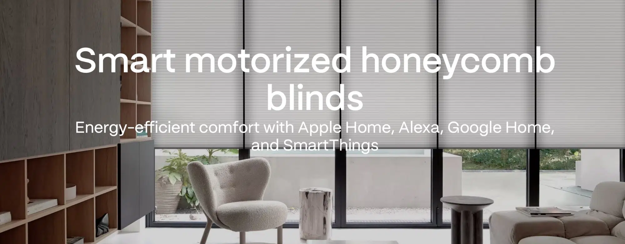 MotionBlinds smart motorised honeycomb blinds with full height glazing, energy efficient, Custom Blinds South Africa