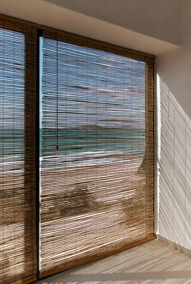 Bamboo venetian blinds with natural stain finish installed by Custom Blinds Shutters and Awnings