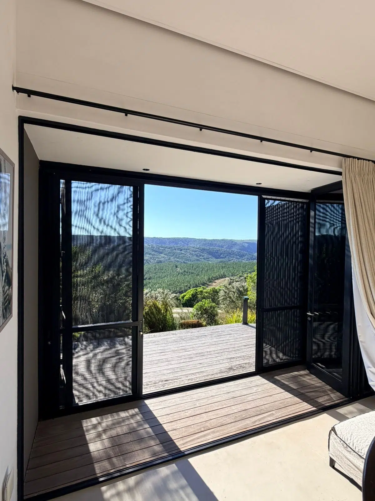 Fine mesh insect screen doors preserving the forest view, Pezula Private Estate